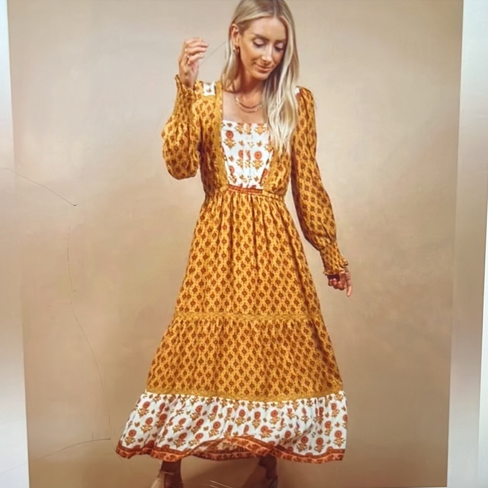 NWT In Loom Helen Floral Boho Maxi Dress